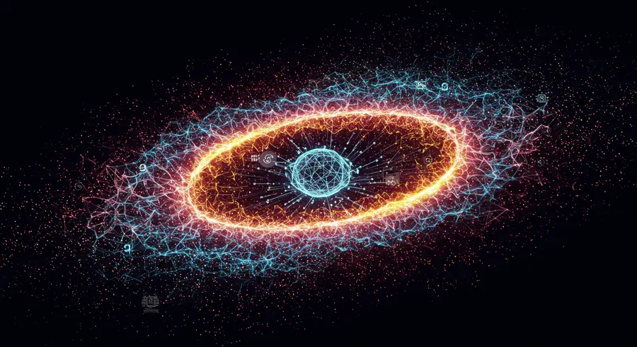 Abstract visualization of graph embeddings, showing interconnected nodes transforming into a multi-dimensional space, with machine learning symbols like neural networks or algorithms subtly integrated.